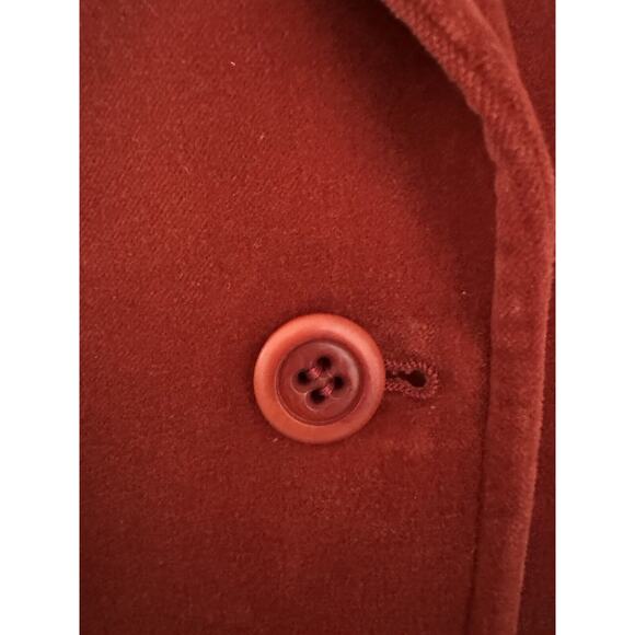 MaxMara Weekend Blazer 12 Red/Orange Cotton Stretch Velveteen Lined Jacket Italy - Picture 4 of 14